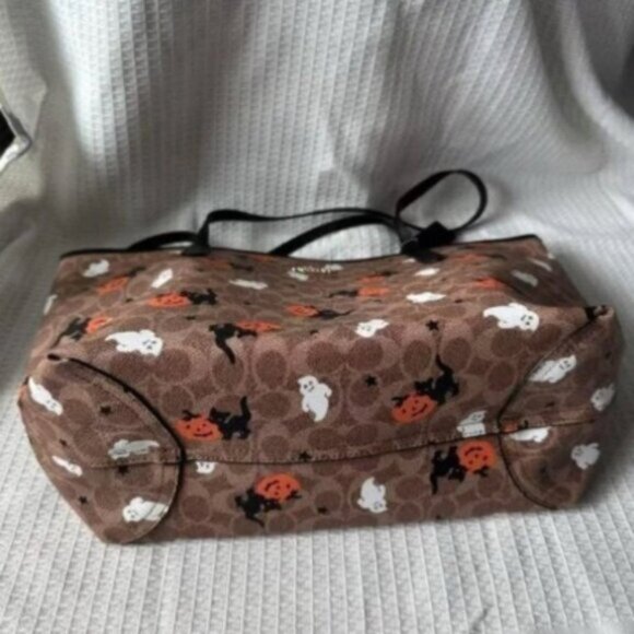 Coach Brown Halloween Tote with Black Handles - Picture 8 of 8